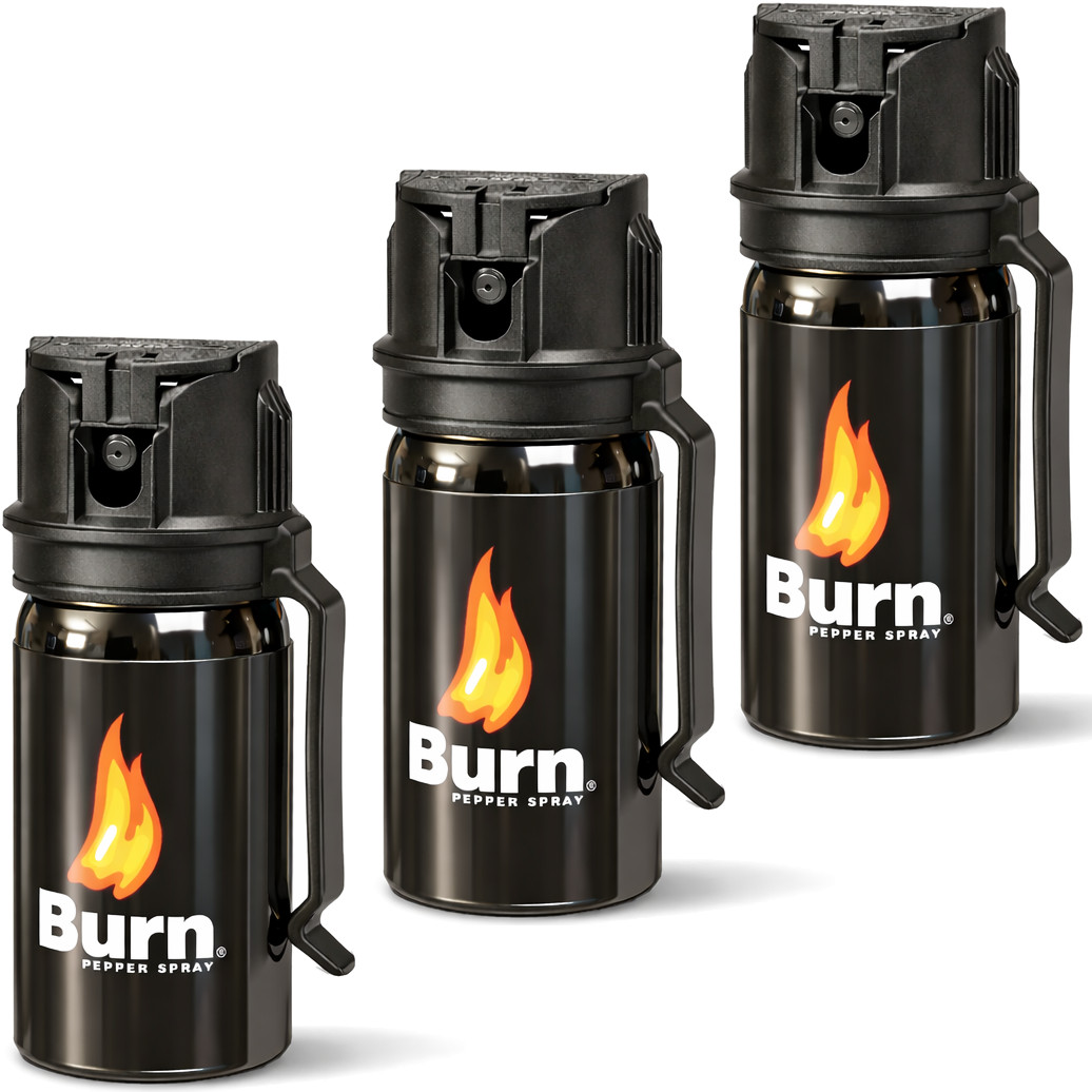 3 Pack Burn Pepper Spray 1.35oz Police Strength OC Personal Safety Self Defense