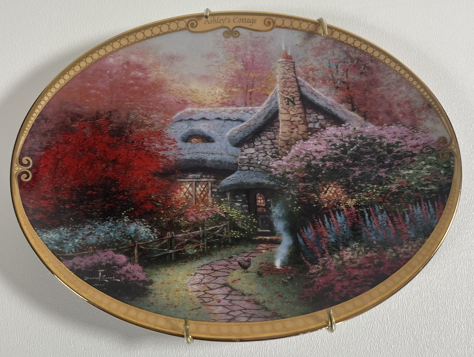 Thomas Kinkade "Ashley's Cottage" Limited Edition Plate 1995 Bradford Exchange