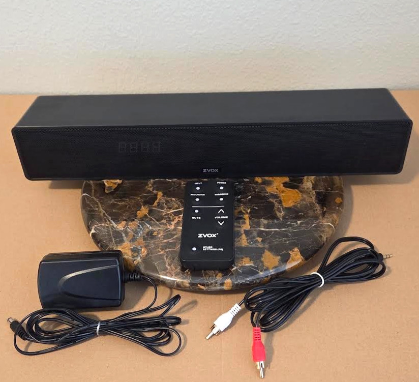 ZVOX Accuvoice AV155 TV Speaker Sound Bar with Remote and Cords TESTED READ