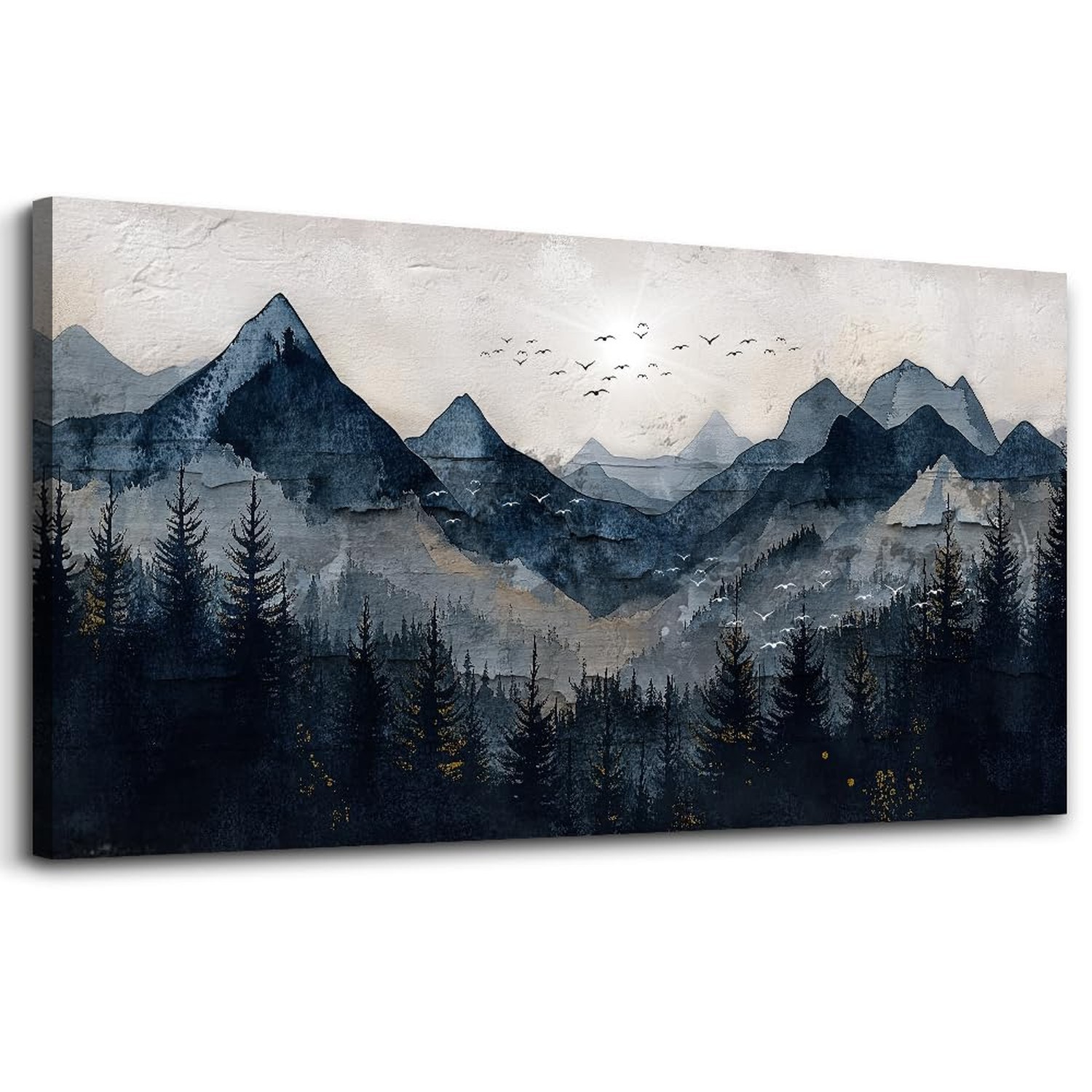 Wapluam Framed Canvas Wall Art Decor Vintage Black And White Wall Painting Wa...