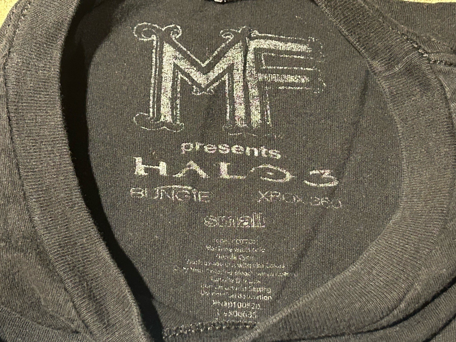 Microsoft Halo 3 Bungie 2007 Black T-Shirt Small Video Game Series Collectible