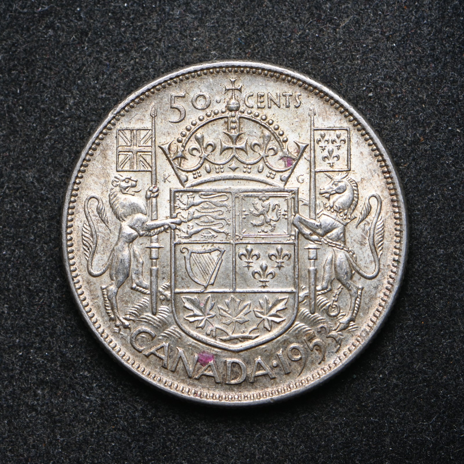 1953 Canada Fifty Cents .800 Silver Coin (cn16570)