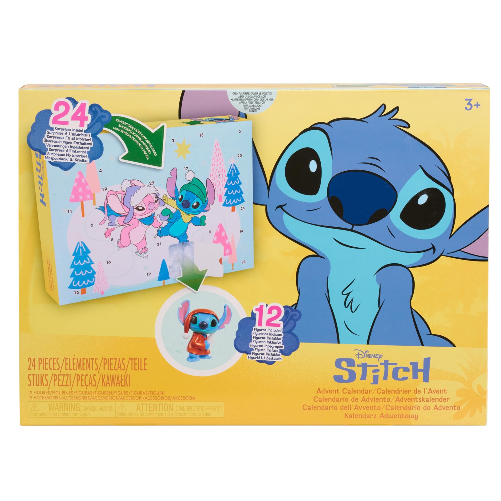 Disney Stitch Advent Calendar, 24-Pieces, Collectible Small, Multi-color 