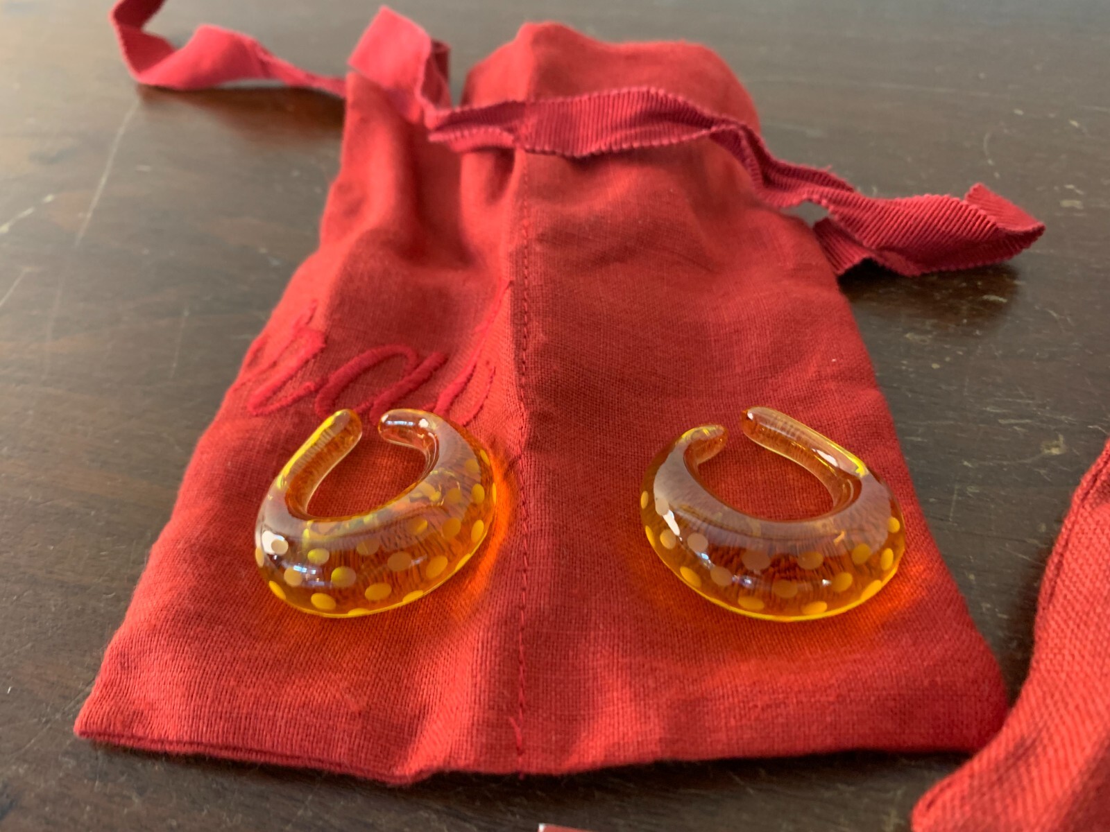 Baccarat Crystal Amber Creole Earrings