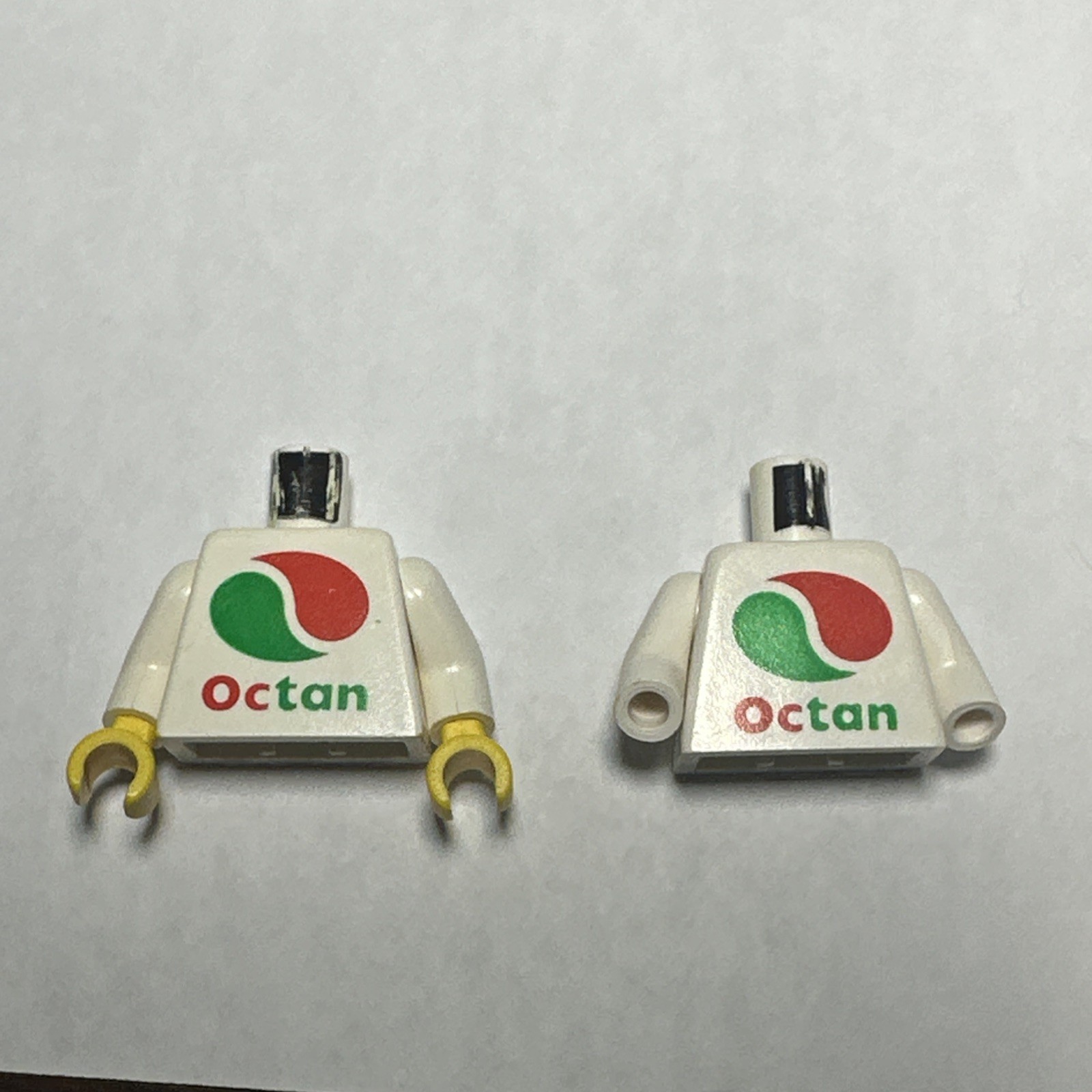 LEGO Lot of Minifigure Torso with Octan Logo Pattern / White Arms / Yellow Hands