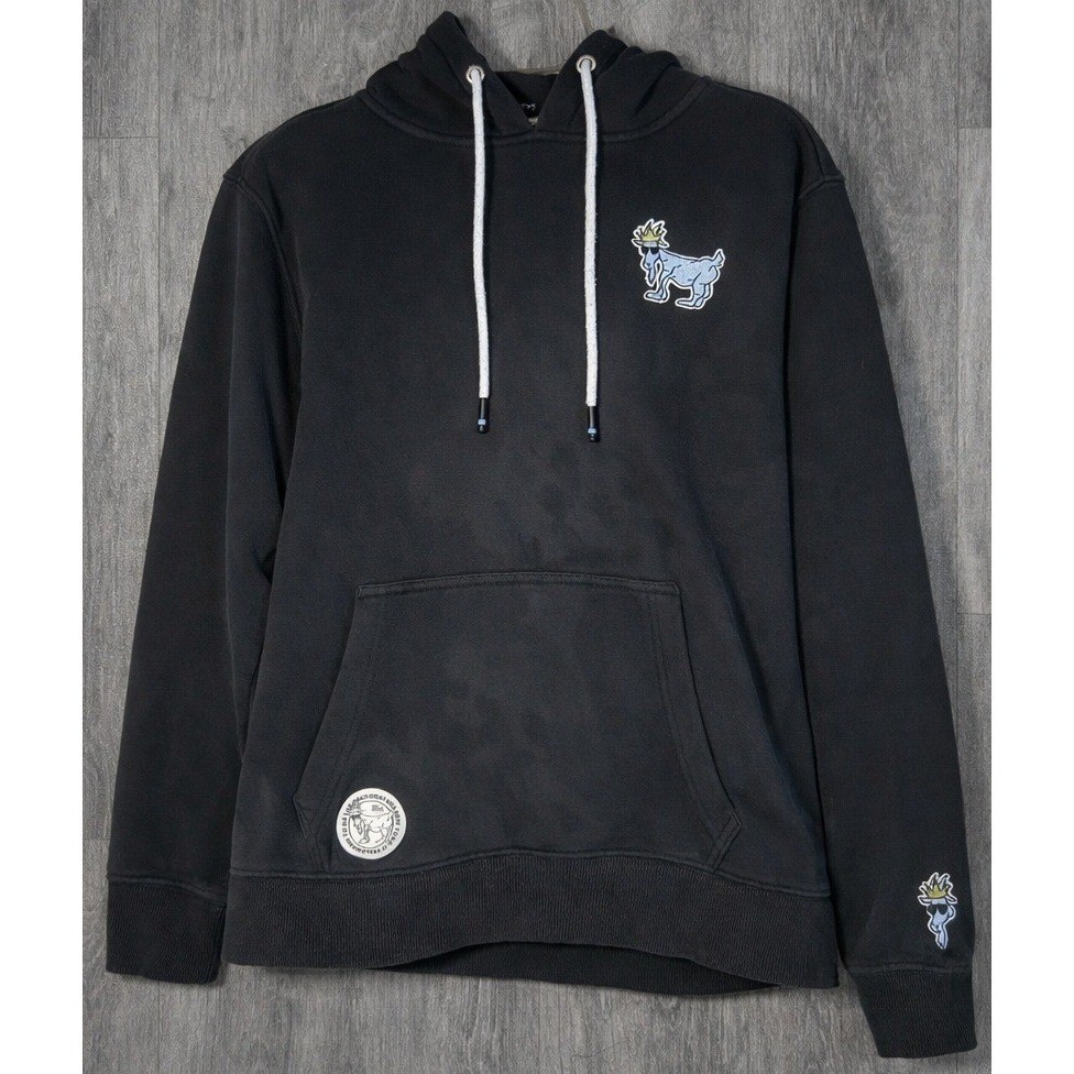 GOAT USA OG Black Hoodie Graphic Print Pullover Men's Size XS Streetwear Style