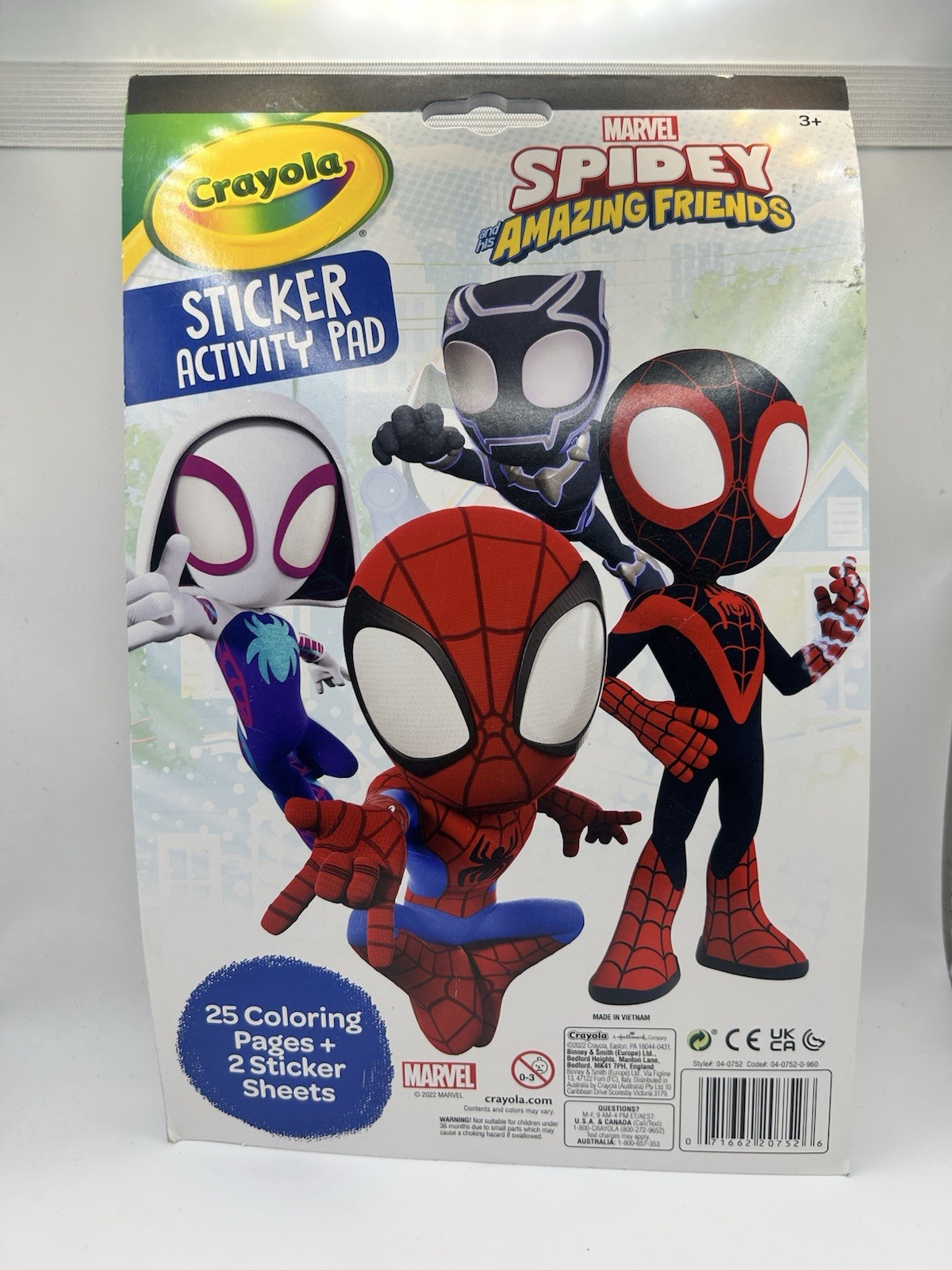 Crayola Sticker Activity Pad Spidey Amazing Friends 25 Coloring 2 Sticker Pages
