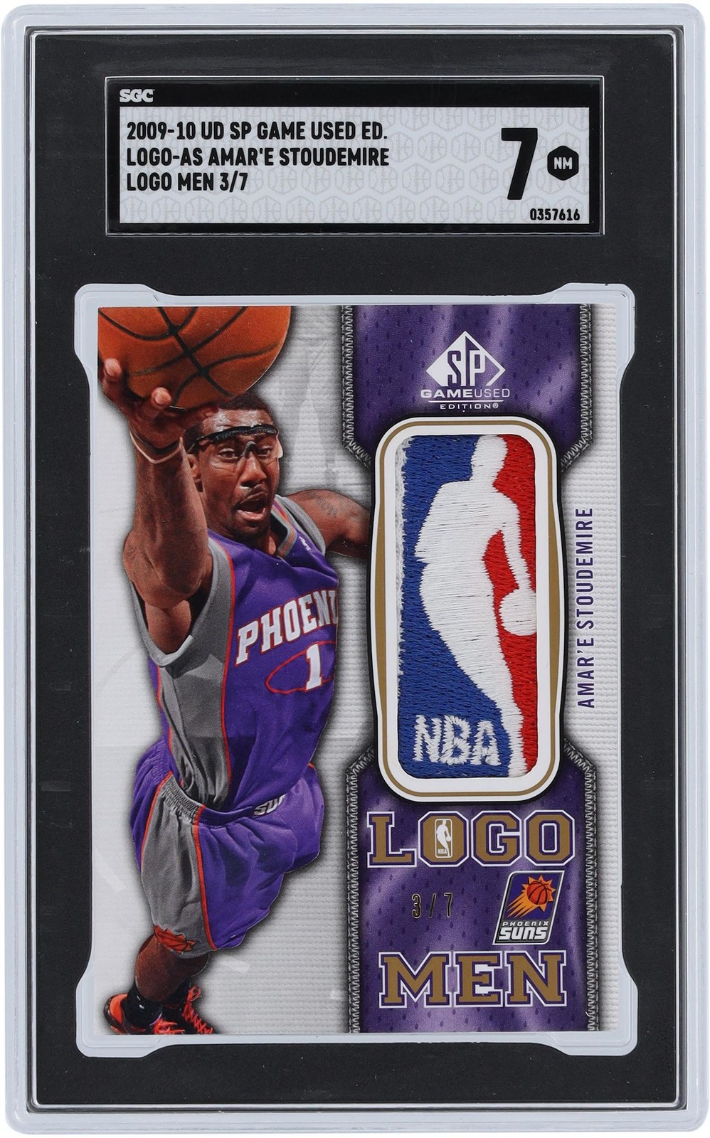 Amar'e Stoudemire Suns Signed 2009-10 Upper Deck SP GU #LOGO-AS #3/7 SGC 7 Card