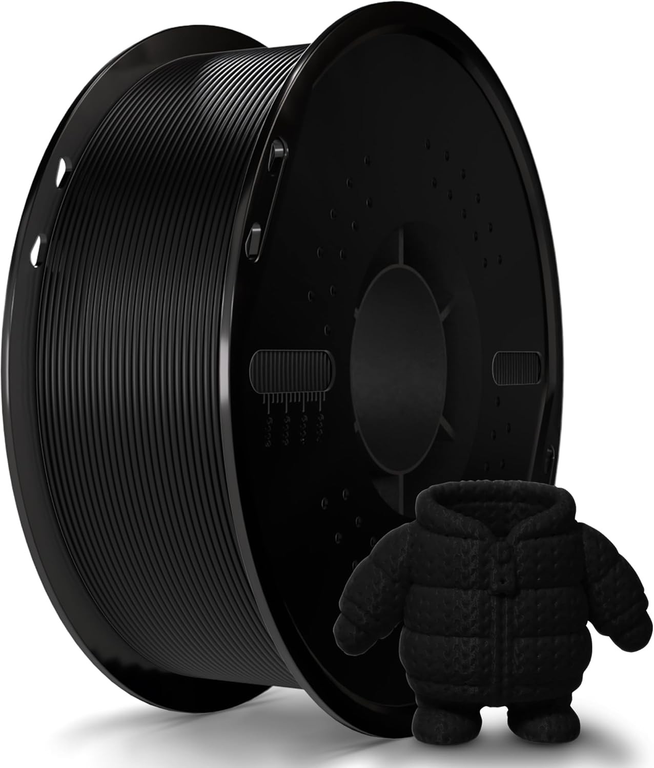 3D Printer Filament 1.75mm Black PLA+ Filament Accuracy +/- 0.02mm, 1kg Spool (2