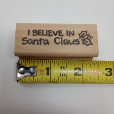 Daisy Kingdom I Believe In Santa Claus Mistletoe Wood Mounted Rubber Stamp