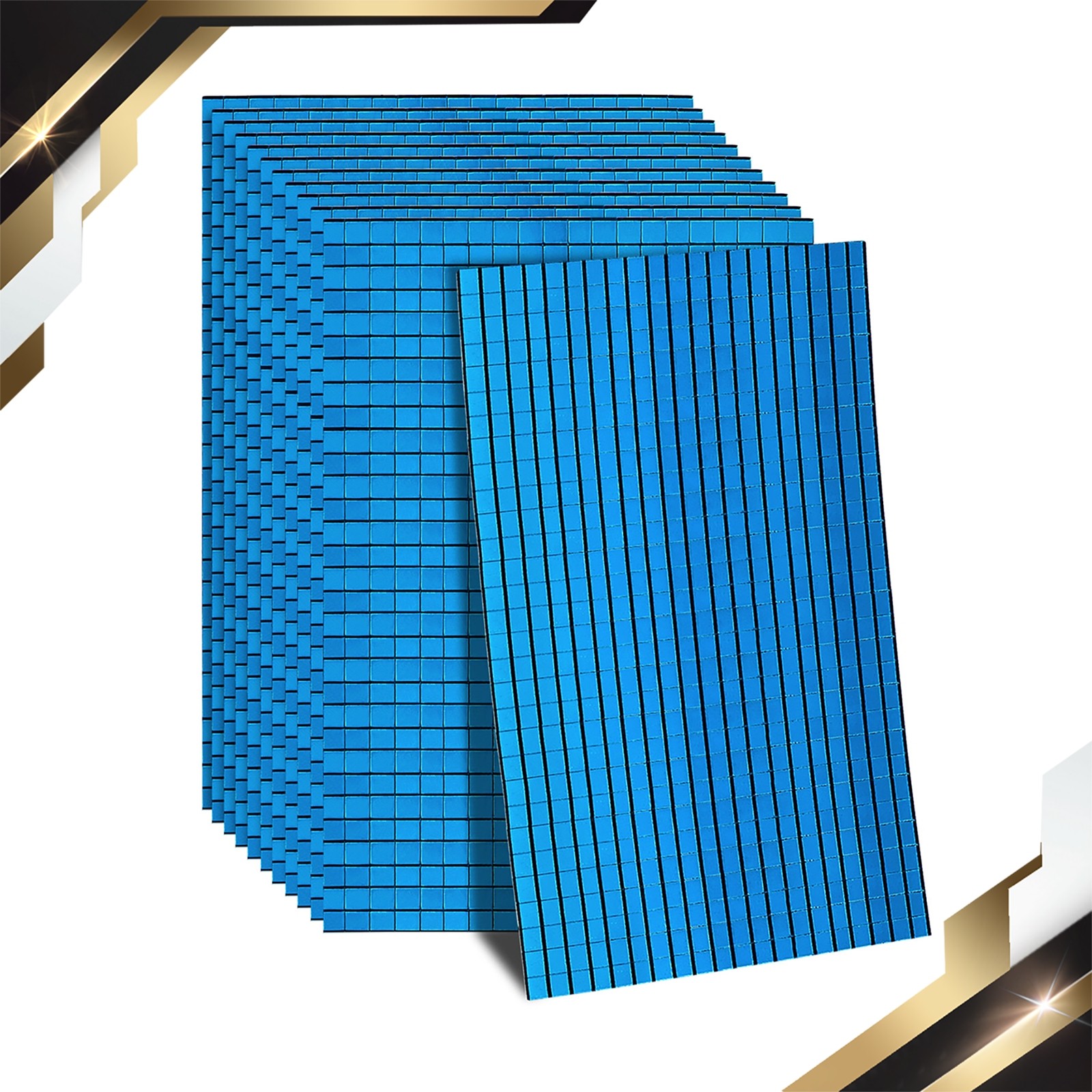 7200 PCS Glass Mirrors Disco Ball Tiles Self-Adhesive Blue 5x5mm 12 Sheet