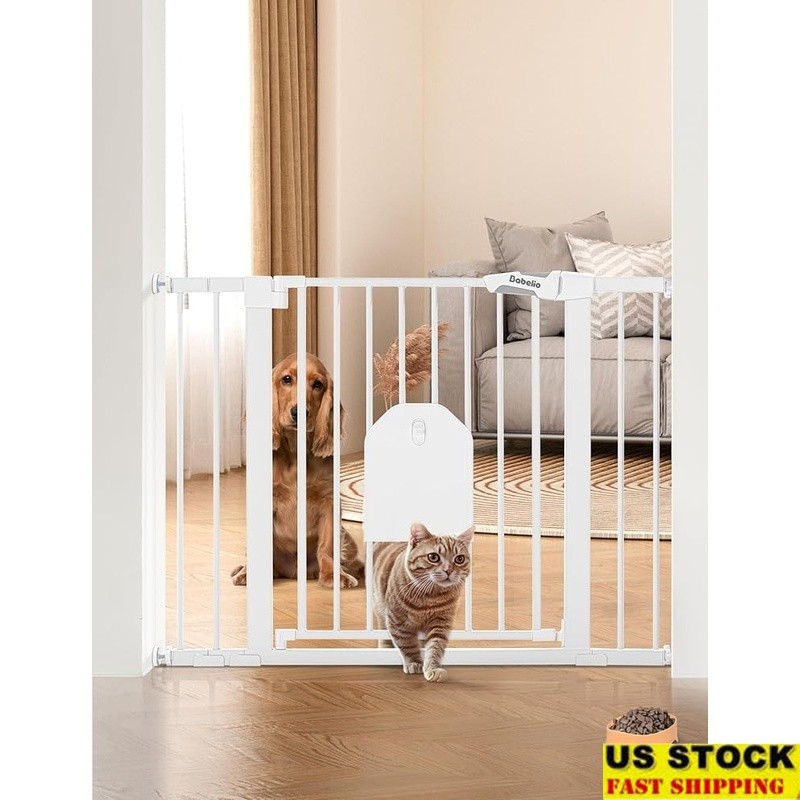 Metal Baby Gate Auto Close Small Pet Door Pressure Mount Safe Installation New