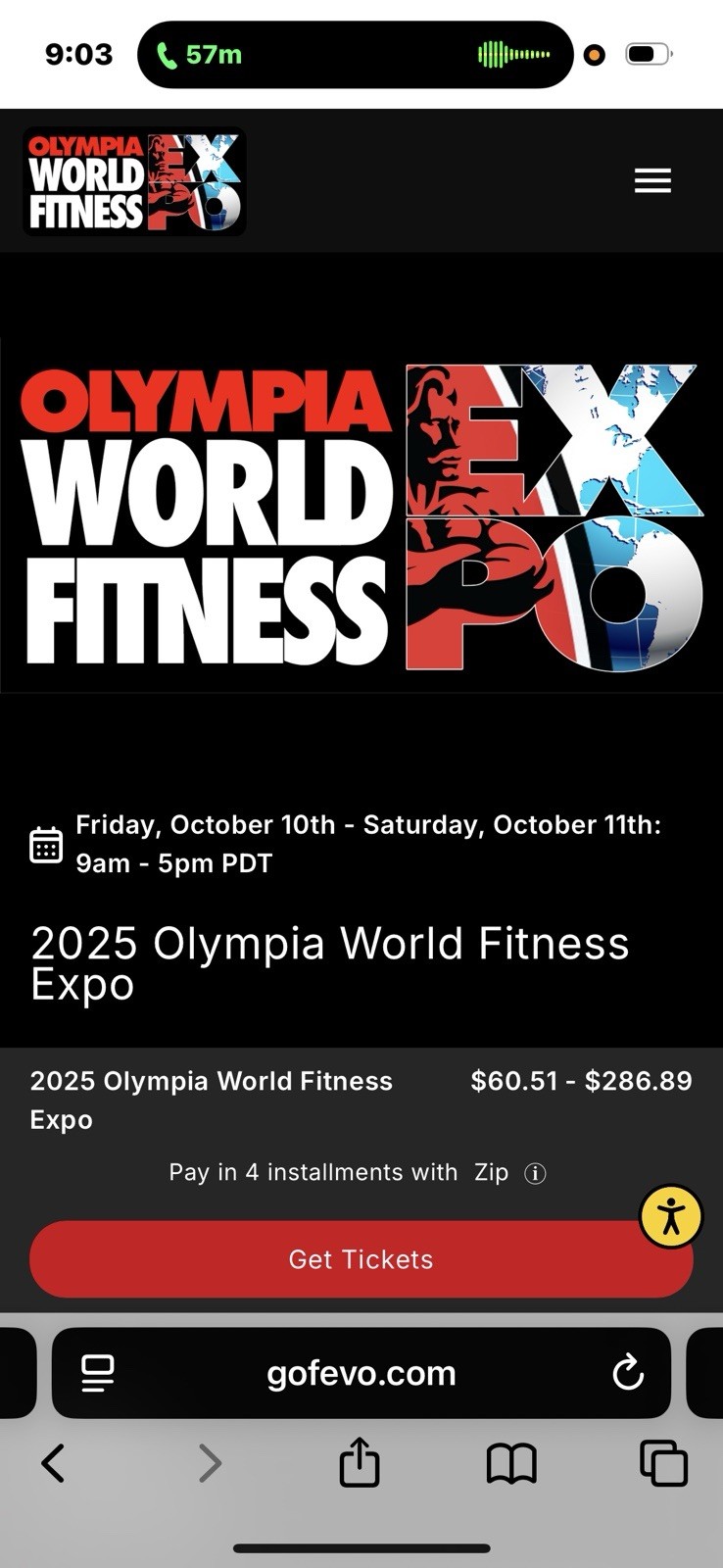 Olympia Expo 2 Day Weekend Tickets 2025 10/10 and 10/11