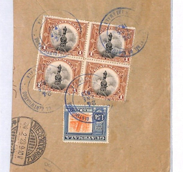 GUATEMALA Registered Cover 1p BLOCK FRANKING 1923 Germany {samwells}YS347