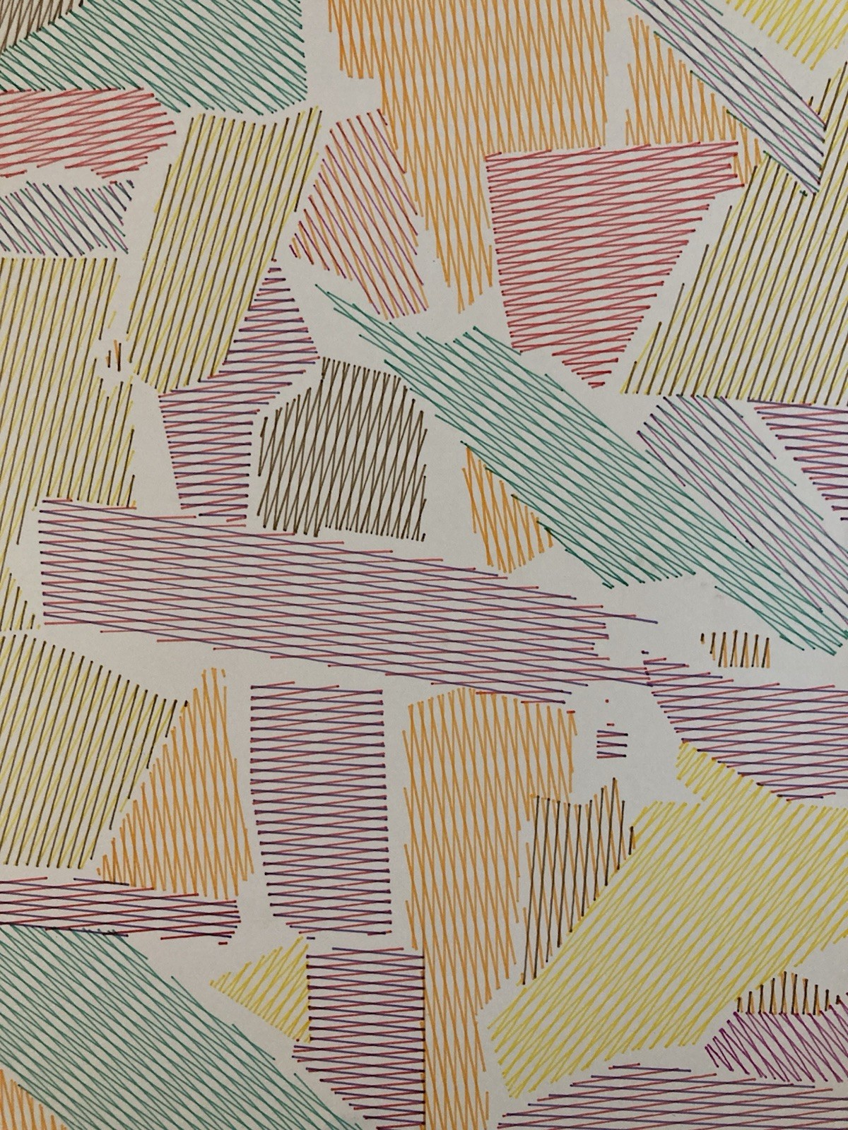 Beautiful Abstract Ink Drawing On Paper Abstraction 1980 Anamorphic Cubist Art