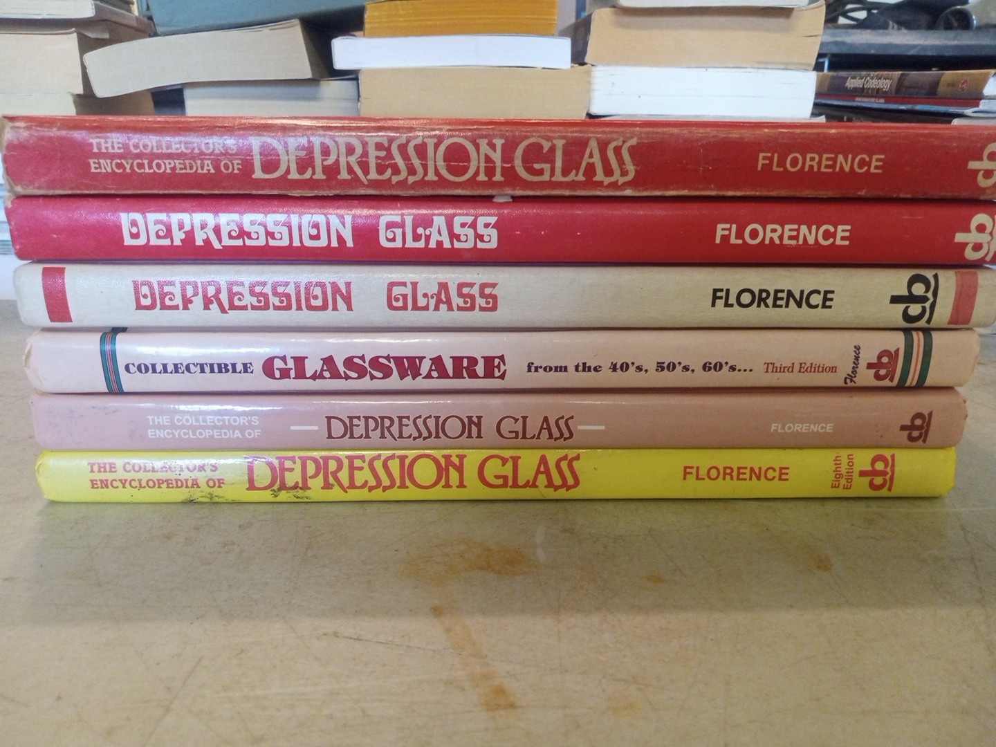 Lot Of 6 The Collector's Encyclopedia Of Depression Glass From 40s 50s 60s
