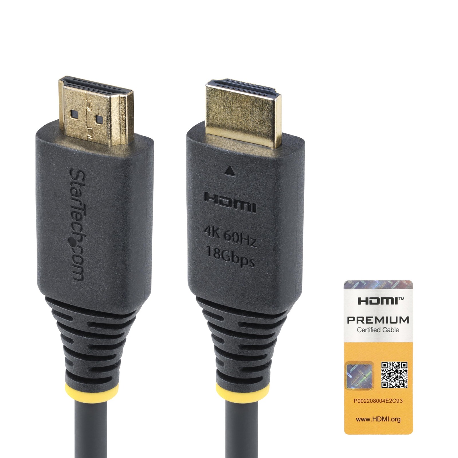 StarTech 8ft [2.4m] Premium Certified High Speed HDMI Cable, 4K 60Hz/1440p