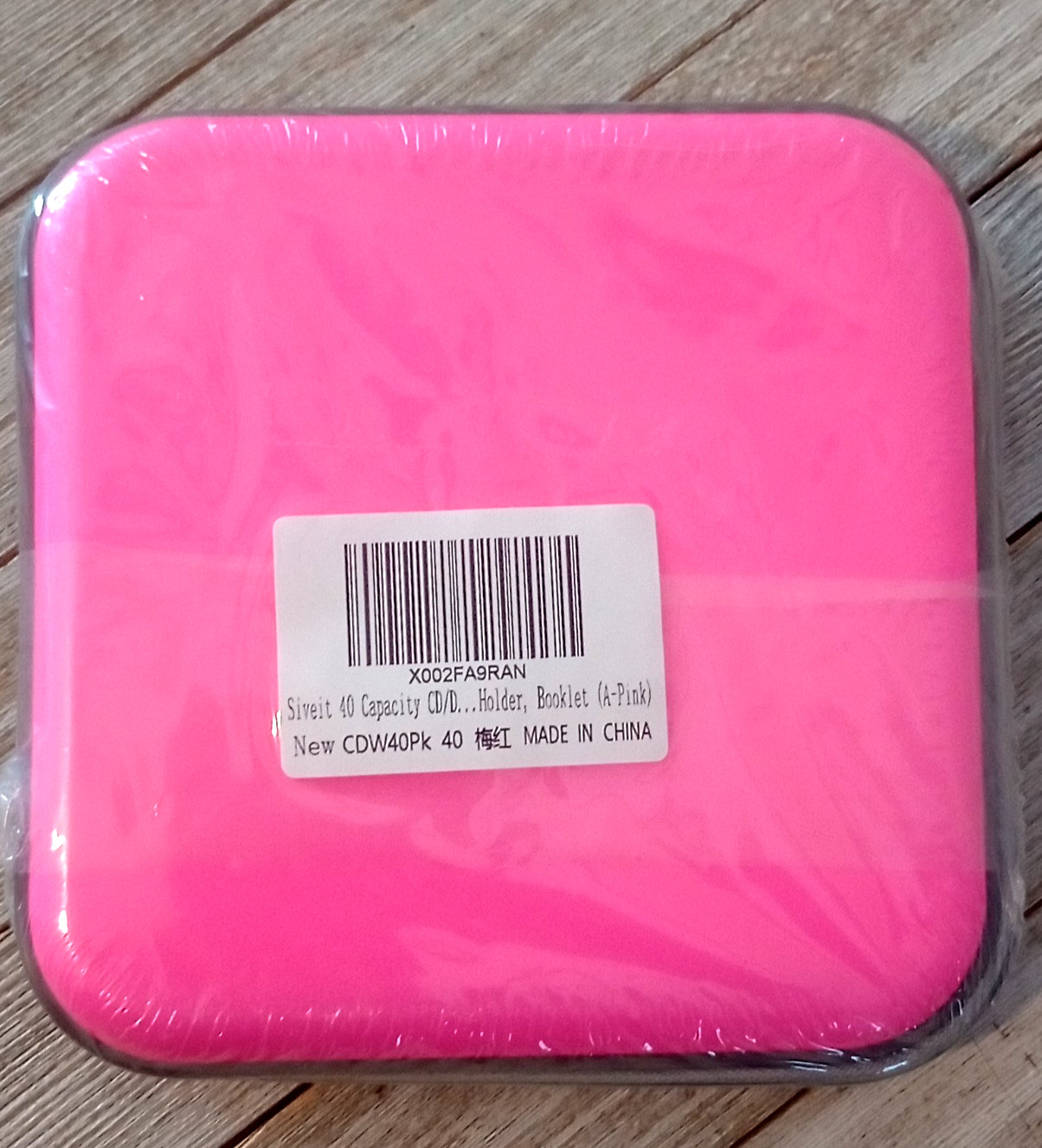 Siveit Pink CD Case, 40 Capacity CD/DVD Case Holders Wallet Hard 