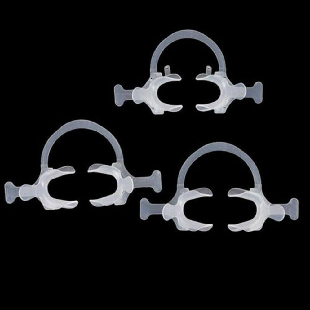 5×Dental Cheek Retractors C-Type with Handle Mouth Openers White Large Size