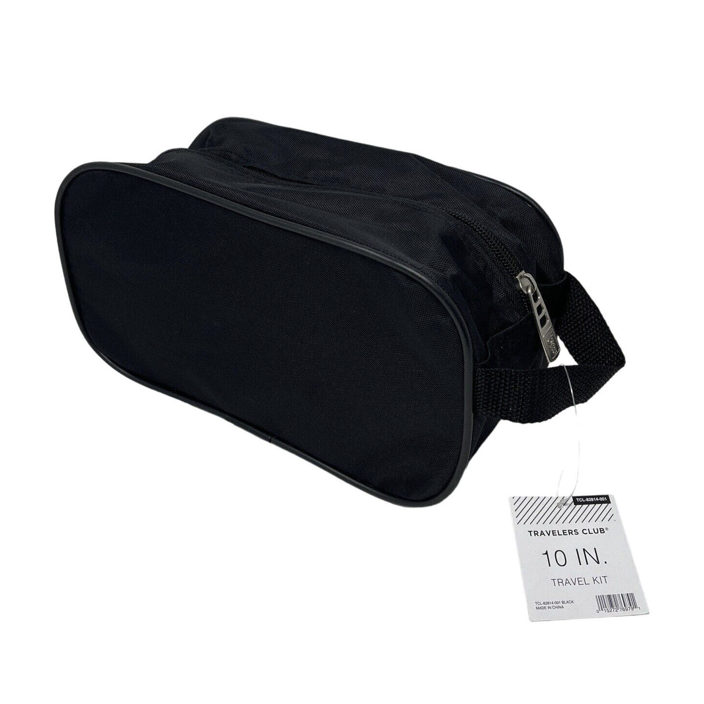 Travel Toiletry Bag Small Dopp Kit Zipper Bag Shaving Shower Case - Black