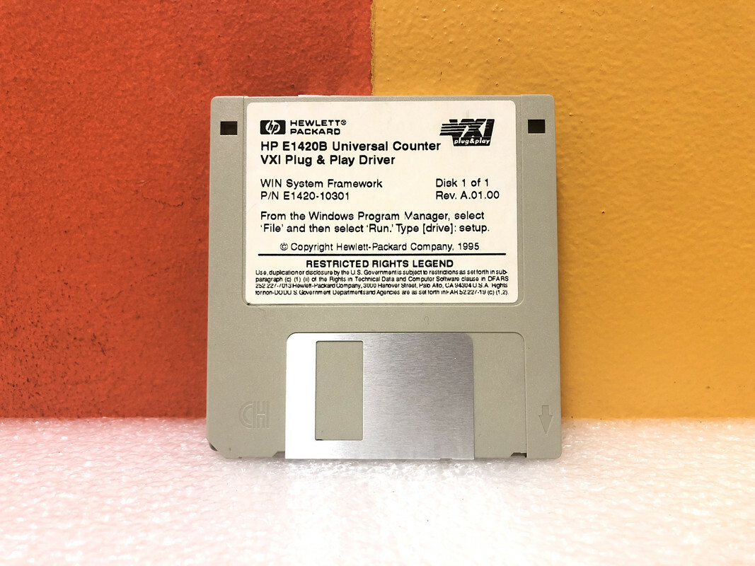 HP E1420-10301 E1420B Universal Counter VXI Plug & Play Driver 1 of 1 Software