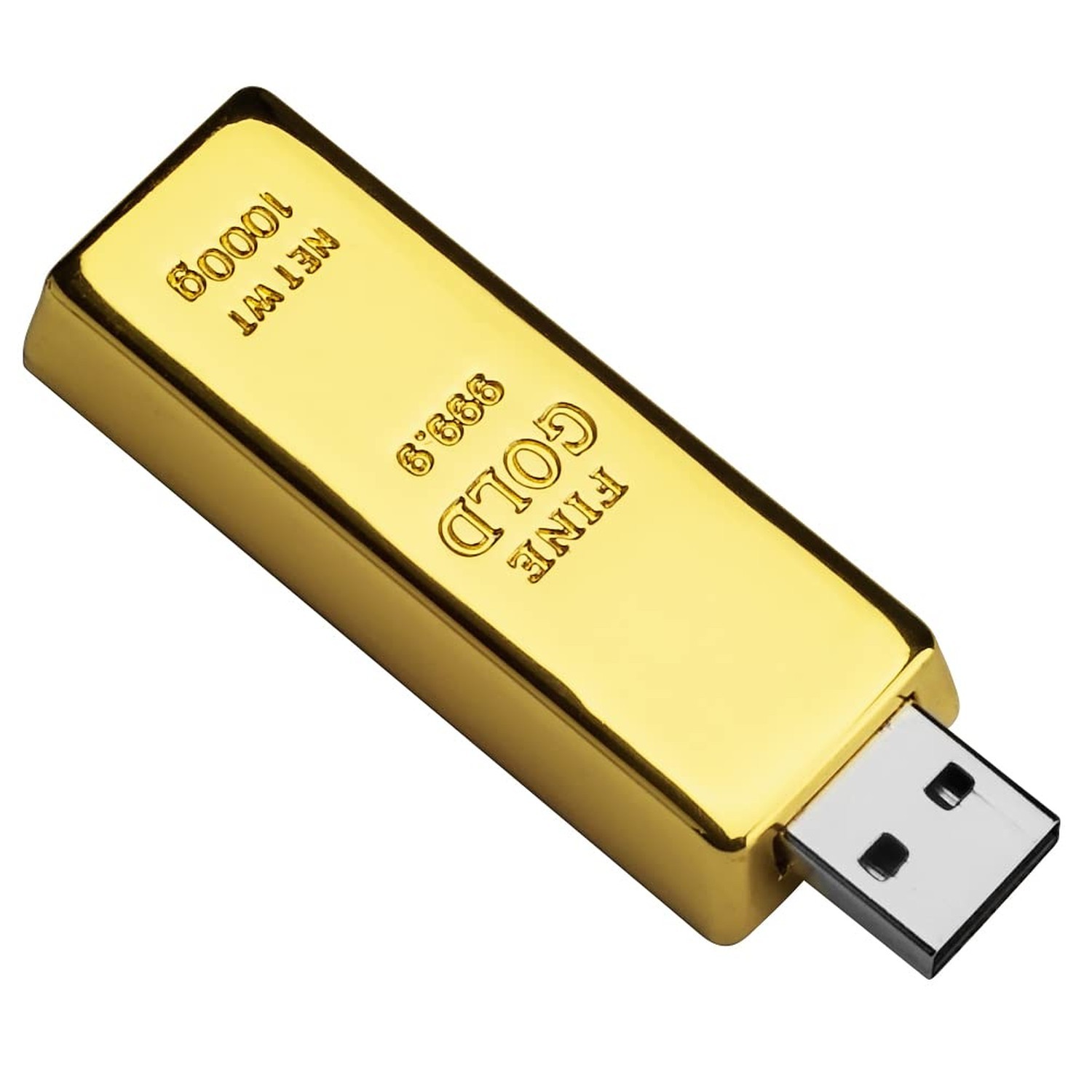 32GB USB Flash Drive Gold Bar-Shaped, BorlterClamp Novelty USB Drive Funny Th...