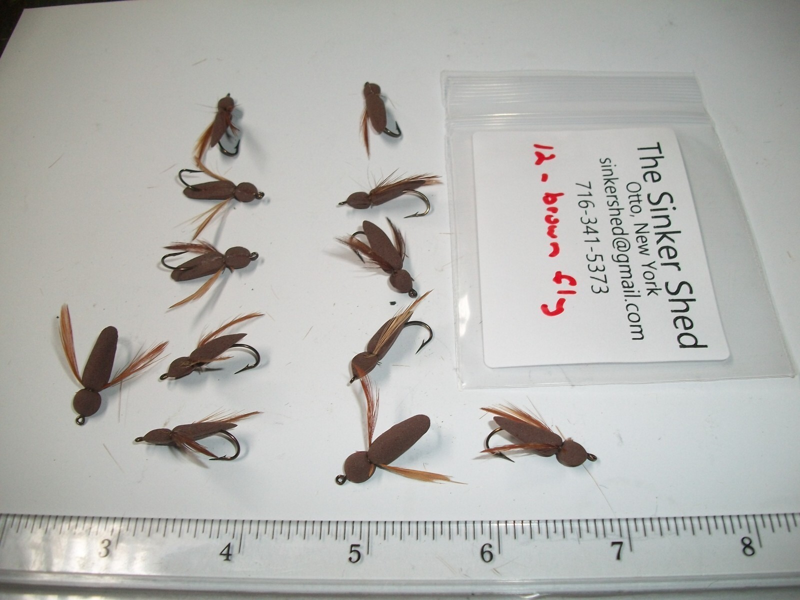 lot of 12 -Nymph Trout Flies Brown Fly - Crappie Perch PanfishT-4