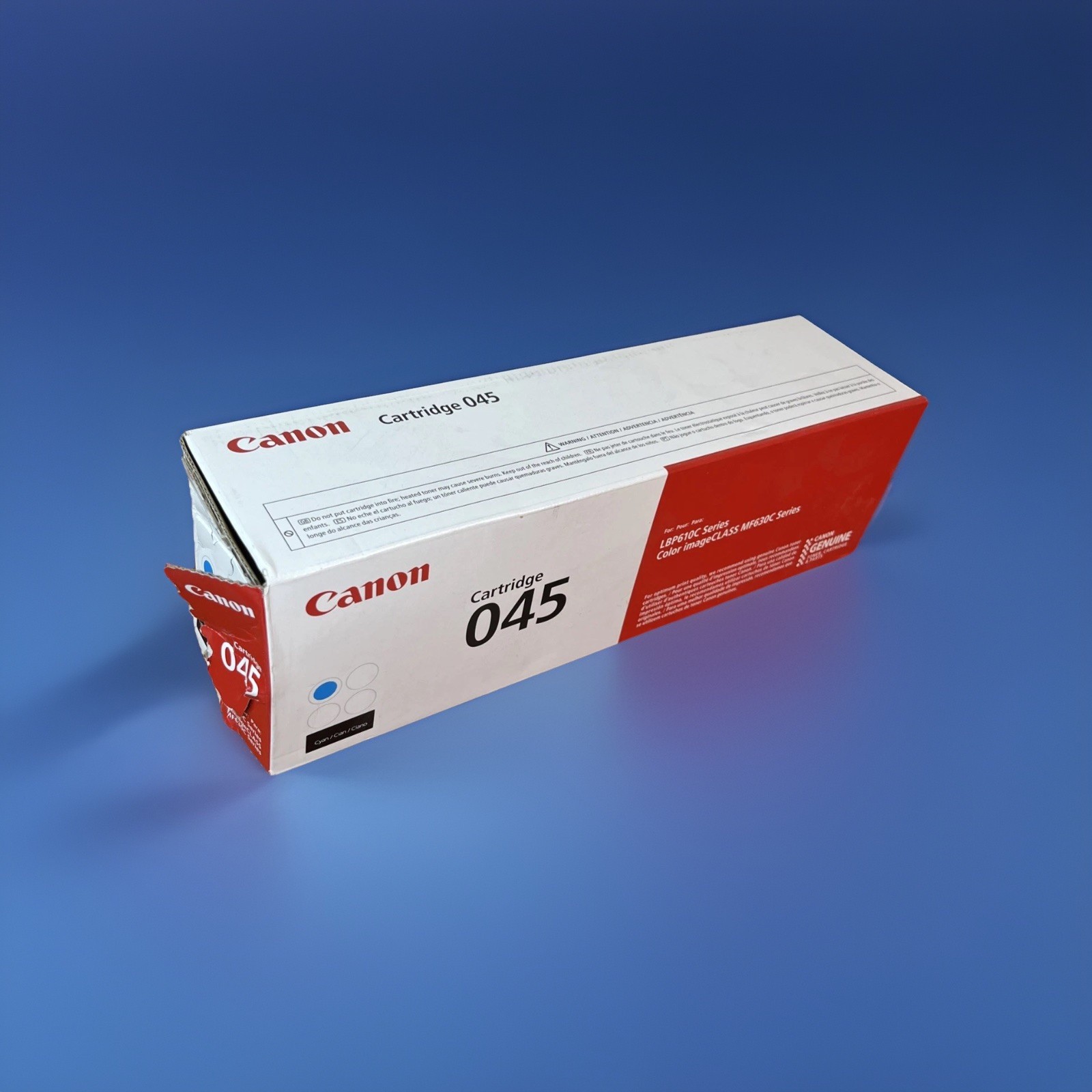 Canon 045 (1241C001) Cyan Toner Cartridge LBP610C Series Light Box Damage