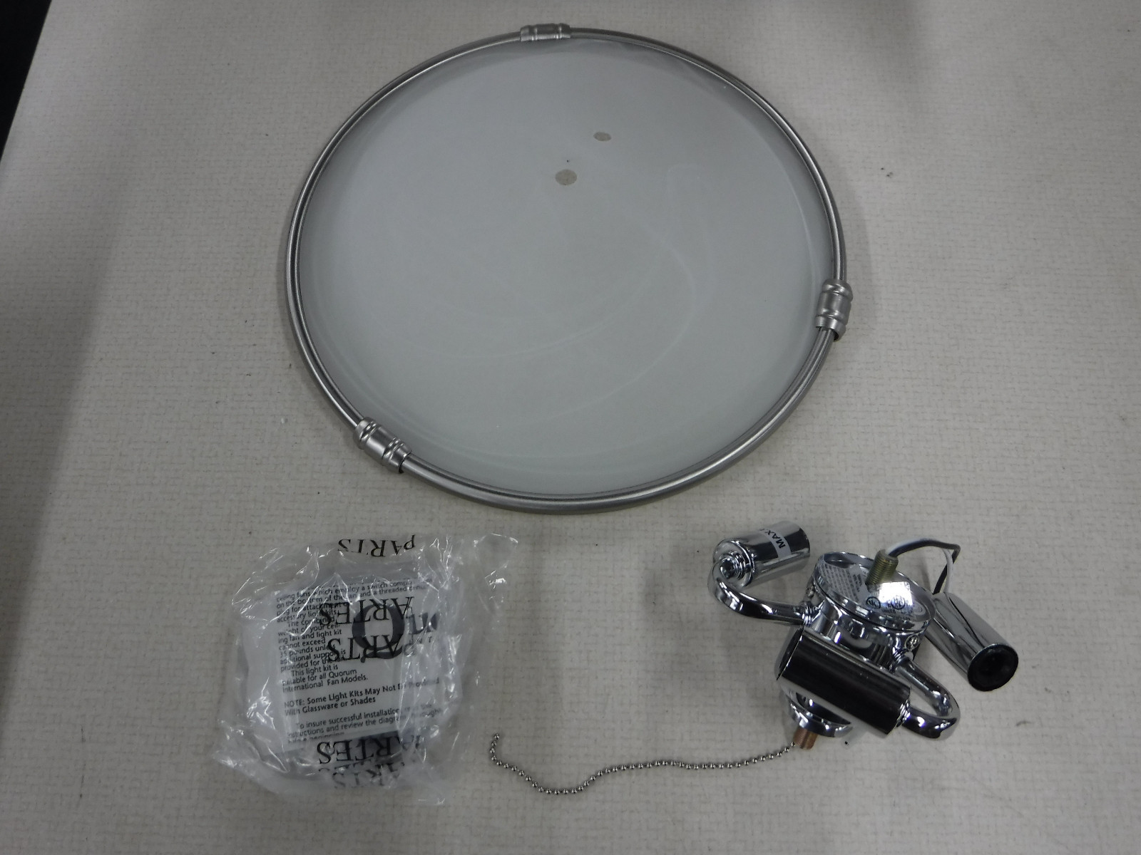 Fan Light Kit 3 Bulb Silver B10 Lamp  NEW