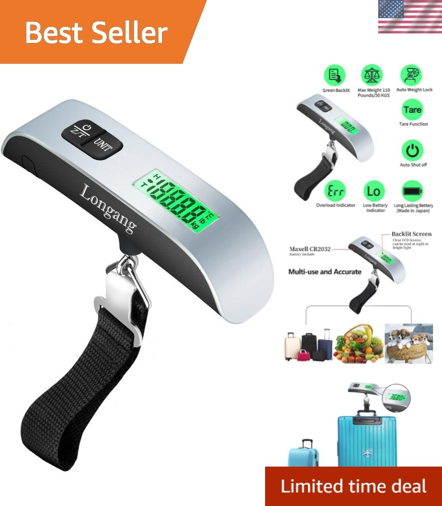 Compact Digital Luggage Scale with Backlit Display - Avoid Overweight Fees