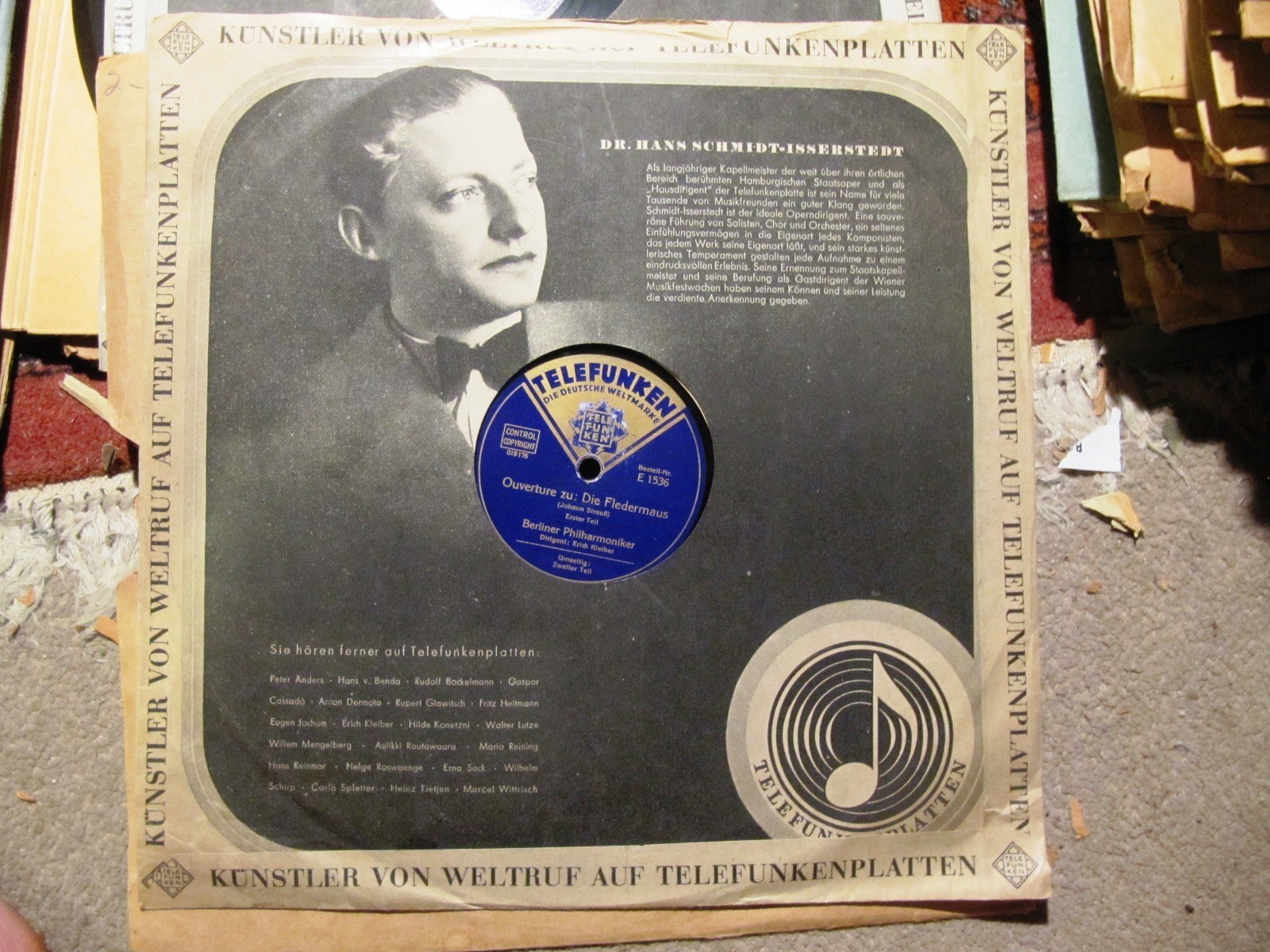 1933 Erich Kleiber BERLIN Philharmoniker STRAUSS FLEDERMAUS Overture TELEFUNKEN
