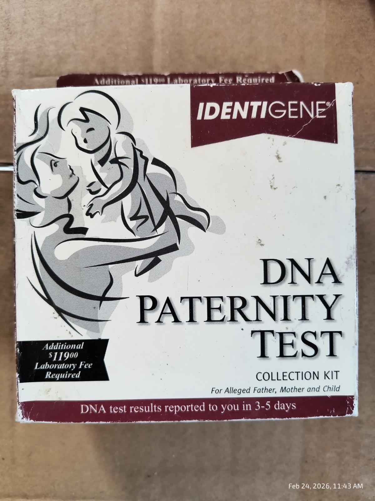 Identigene DNA Paternity Test Kit Results in 2 Days Lab Fee $129 ADDITIONAL READ