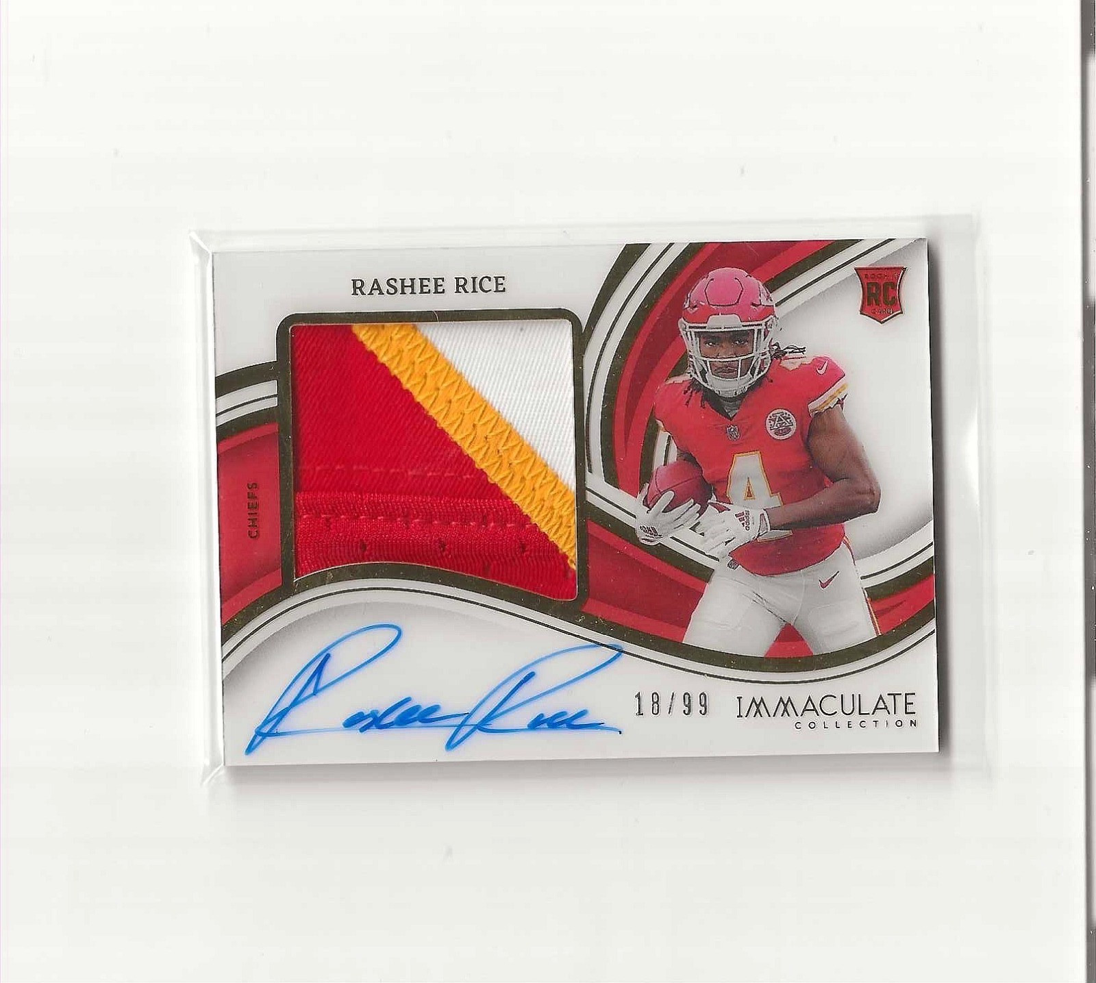 2023 IMMACULATE COLLECTION RASHEE RICE JUMBO 3 COLOR RC PATCH AUTO #18/99