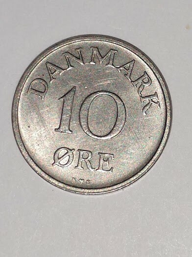 DENMARK R IX 1954 TEN ORE COIN