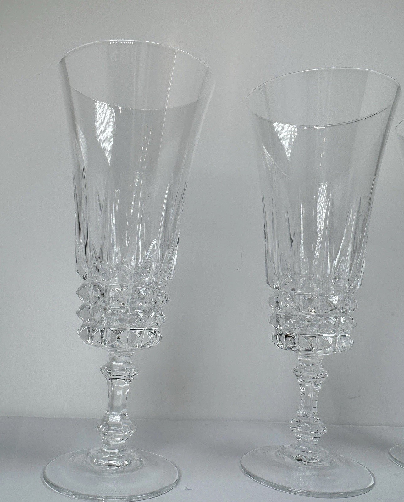 Cristal D’Arques Durand Tuilleries Villandry Crystal Champagne Flutes Lot Of 3