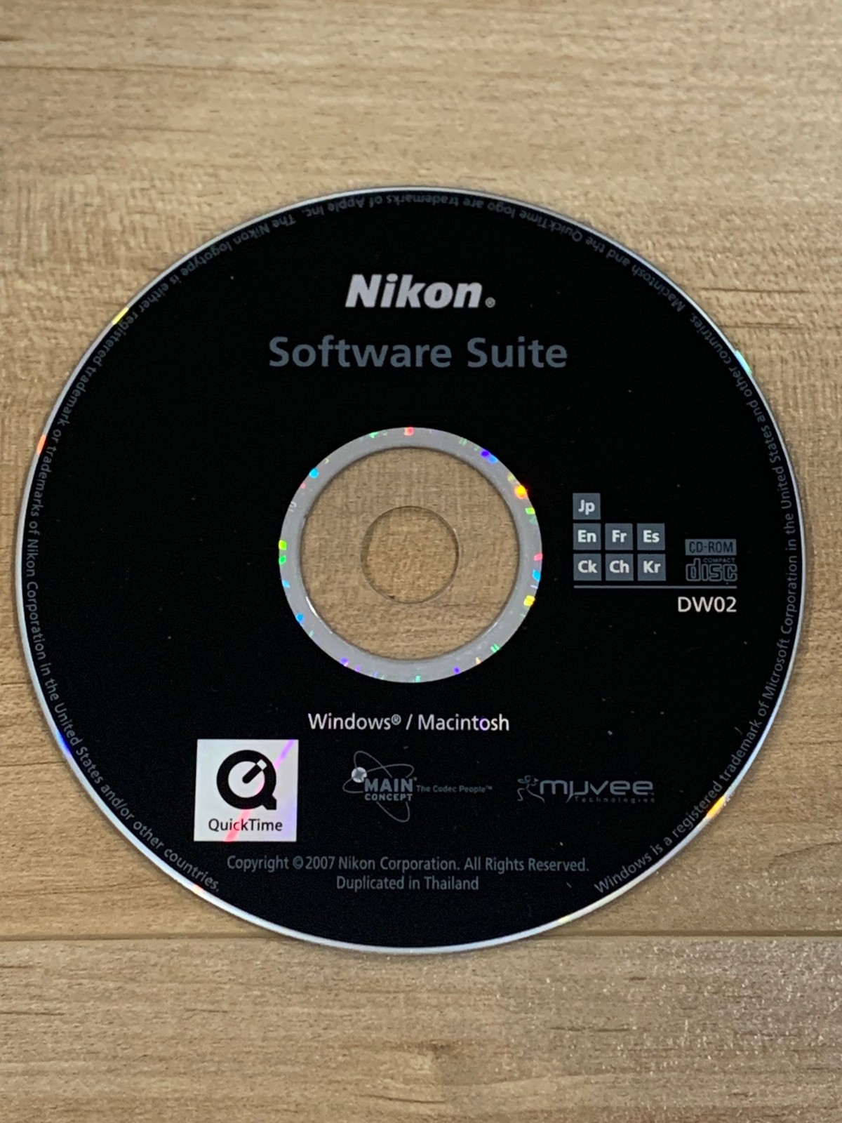 Nikon Software Suite CD-ROM Windows Macintosh Camera DW02 2007 QuickTime OEM