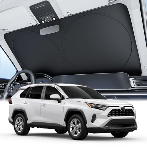  2025 Upgrade Car Windshield Sun Shade [100% Light Block, 4th-Gen Medium
