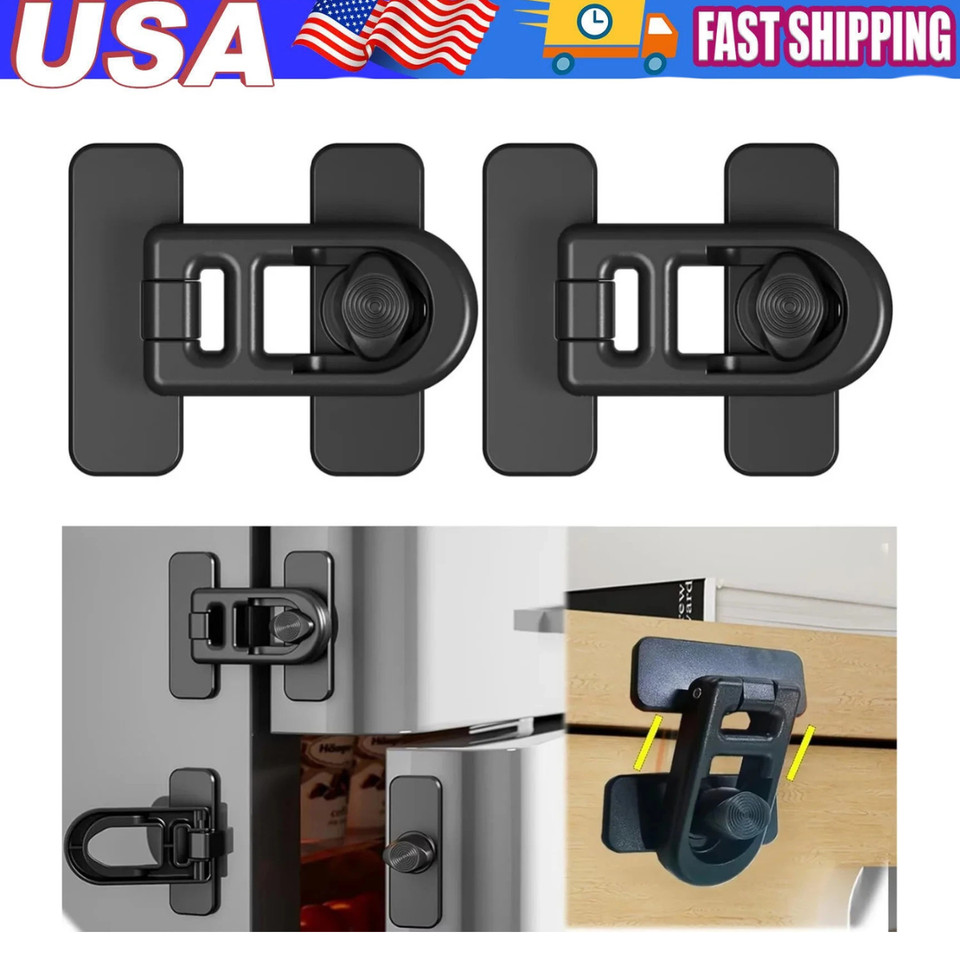 2x Child Proof Fridge Lock Safety Latch Refrigerator Freezer Door Lock Adhesive