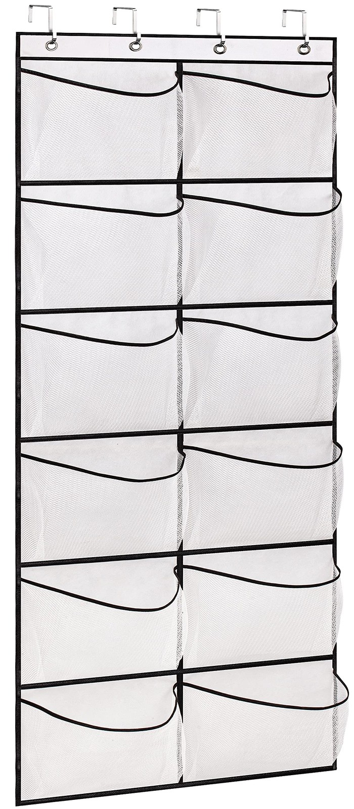 Over The Door Shoe Organizer 12 Large Mesh Pockets Boots Hanging Storage Shoe...
