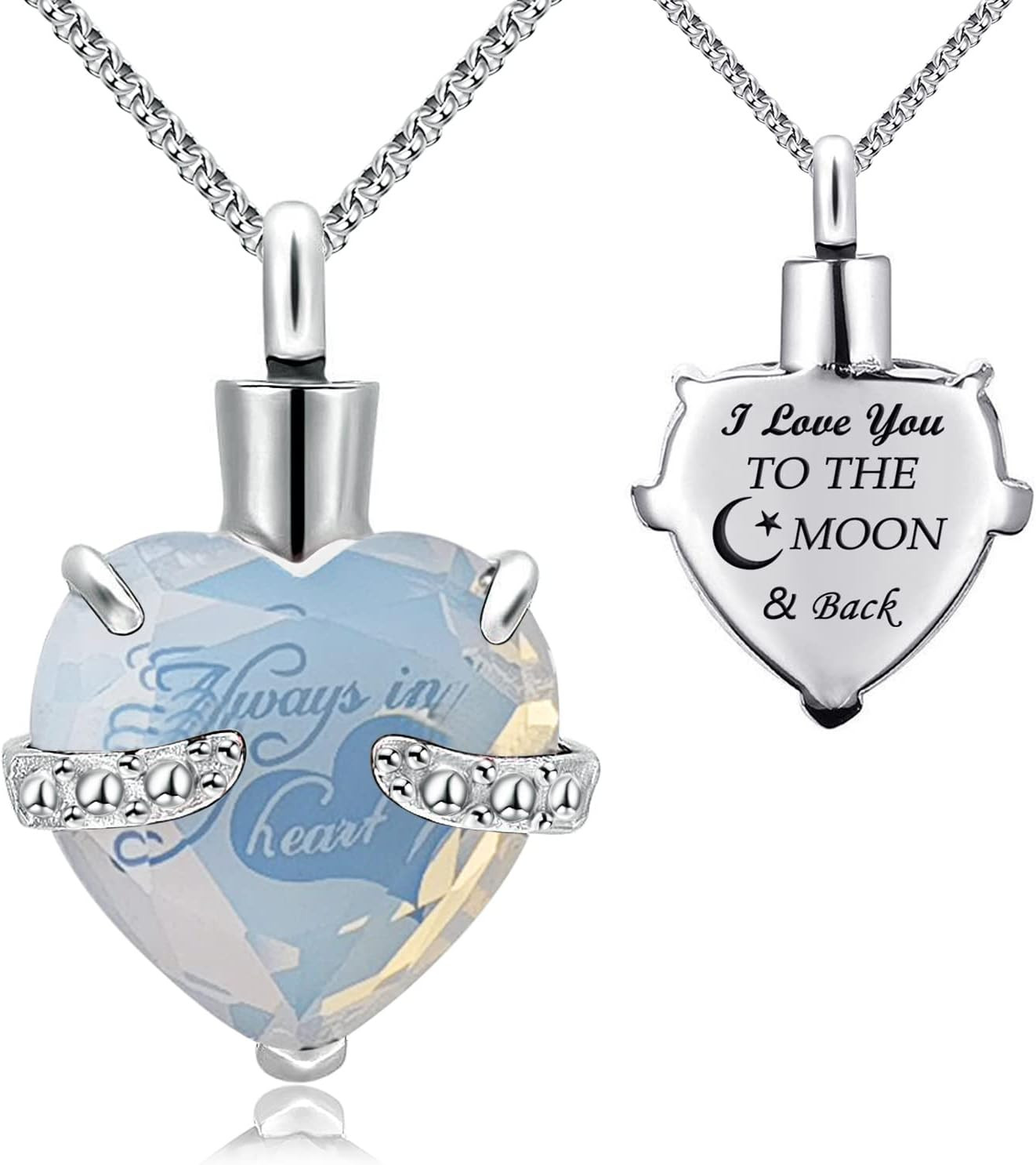 Urn Necklaces for Ashes Always in My Heart Heart Cremation Jewelry Memorial Pend
