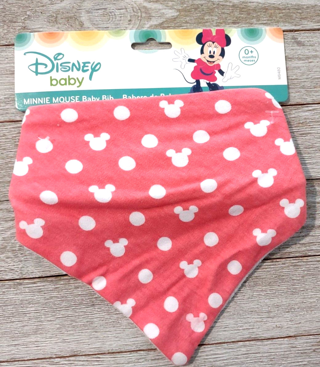 Minnie Mouse Baby Bib Disney Baby 0+ Months Easy Adjustable Neck 