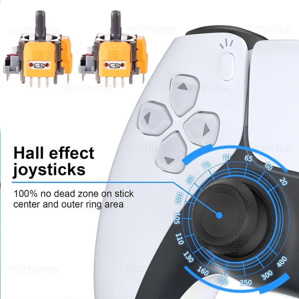 2PCS Hall Effect Joystick Replacement for PS5 Controller Gamepad 3D Analog Thumb
