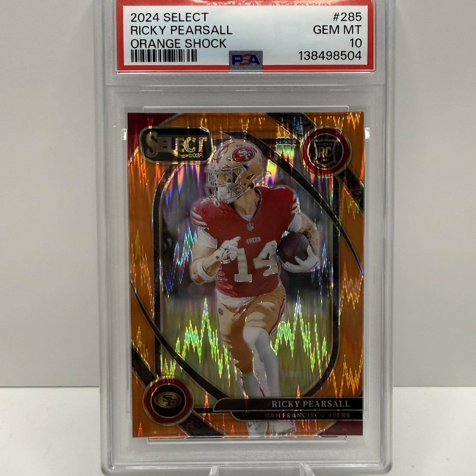 2024 Panini Select - Club Level Ricky Pearsall Orange Shock 232/399 (RC) PSA 10