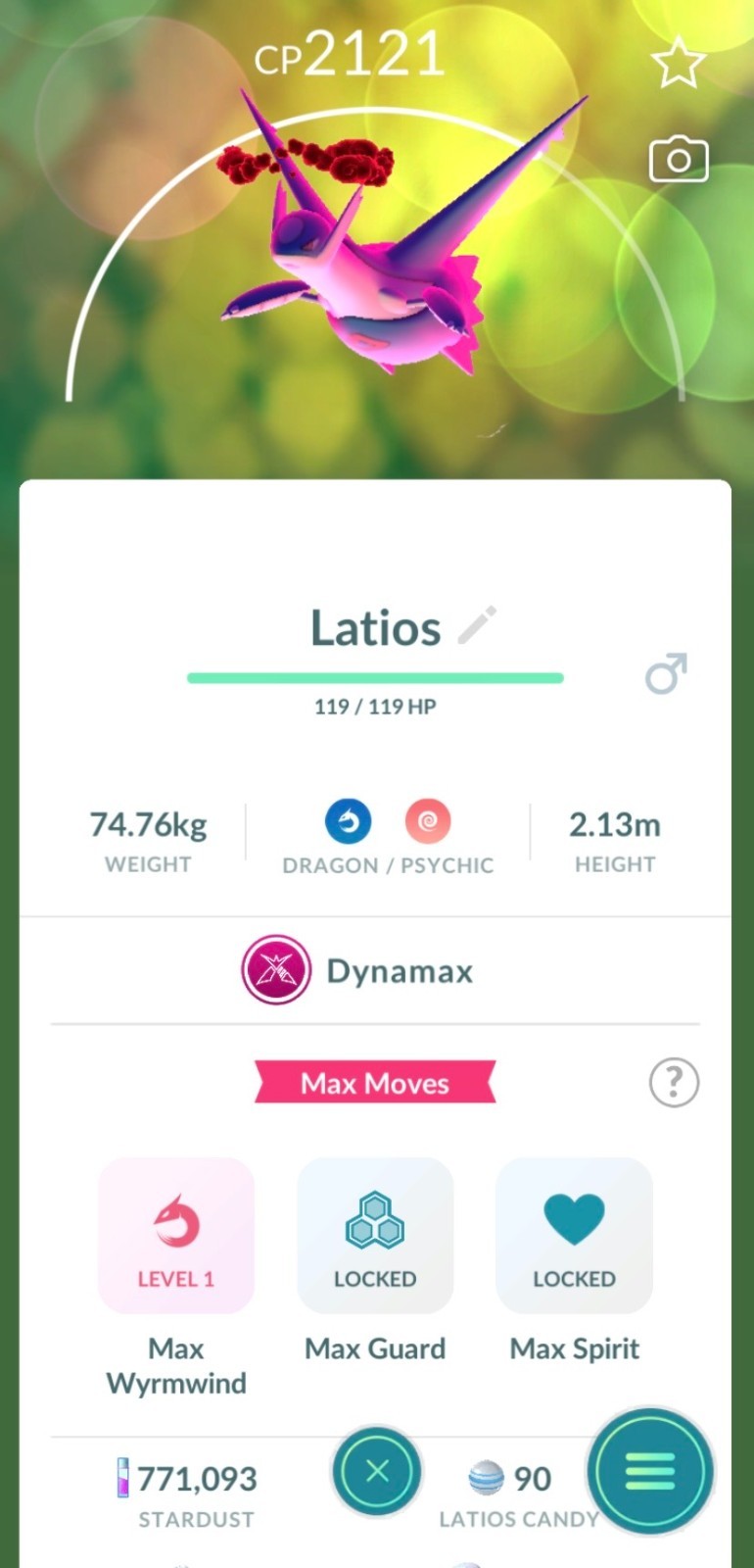 Pokemon GO🪽- DYNAMAX LATIOS (Registered or 30 Days)