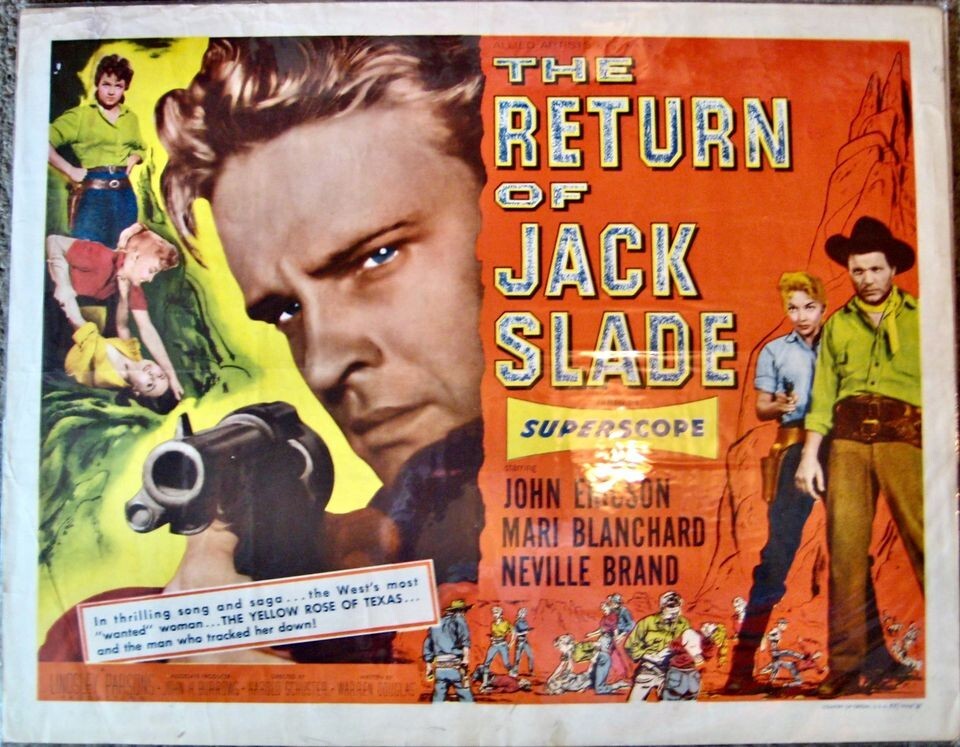 VINTAGE ORIGINAL 1956 HALF SHEET POSTER "THE RETURN OF JACK SLADE"