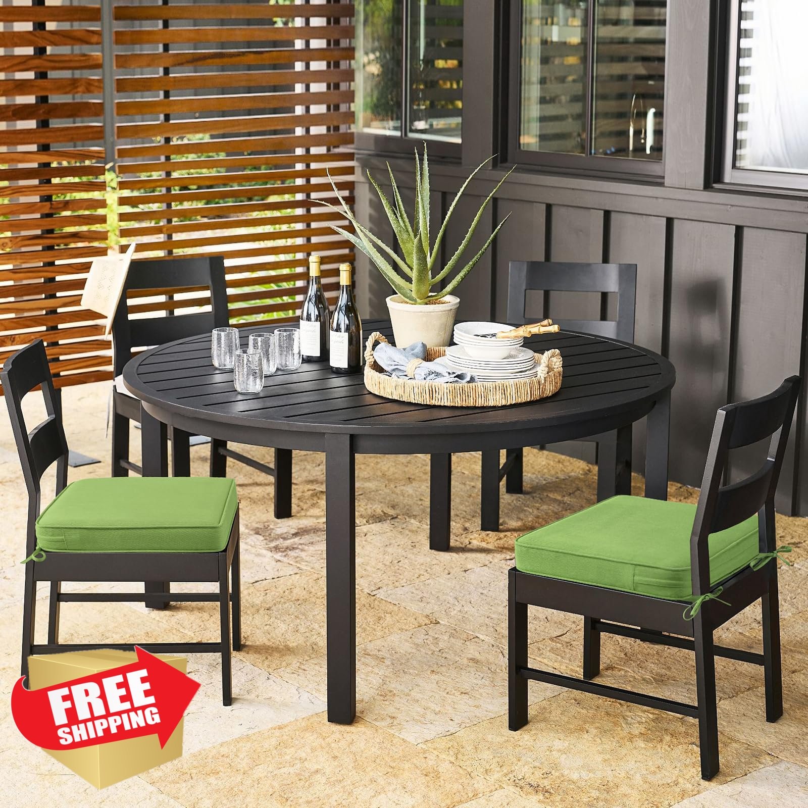 Supdurplus 19" Square Seat Cushion Set 4 Canvas Ginkgo Patio Furniture Pad