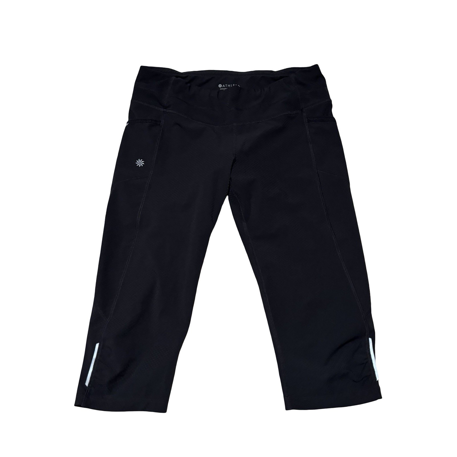 Athleta Women's Be Free Knicker Capri Leggings Black Size Medium 27 x 16