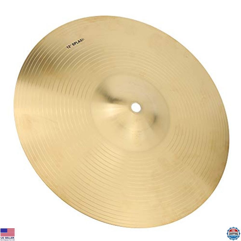 12" Brass Crash Cymbal - Musical Instrument Accessory for Drum Set, 1 Piece