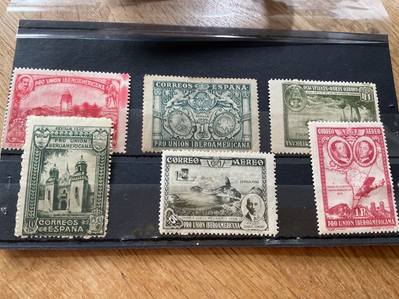 Spain  Americana Madrid expo mounted mint or used stamps on 3  cards  B3082