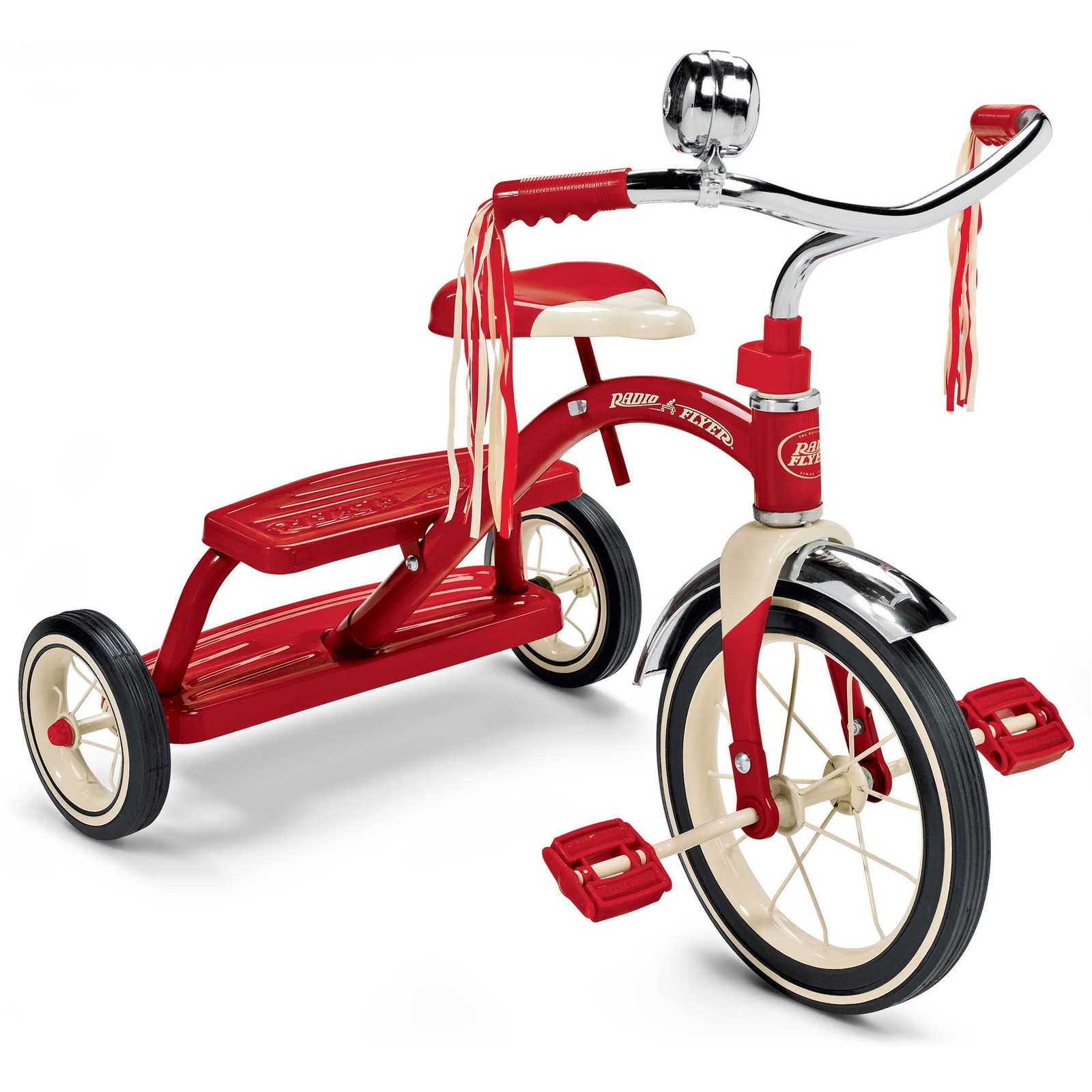 Classic Red Dual Deck Tricycle 12" Front Wheel Kids Ages 2.5 - 5 Years New